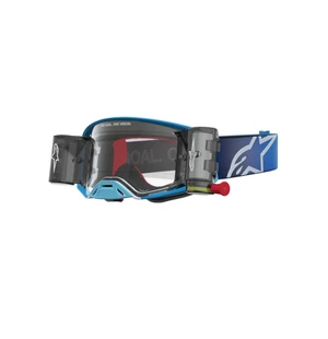 Alpinestars Goggle Supertech Firma Roll-Off Blå Silver Klar image