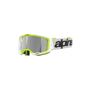 Alpinestars Ajolasit Vision 8 WORDMARK Valkoinen/Keltainen Fluo Hopea peili kuva