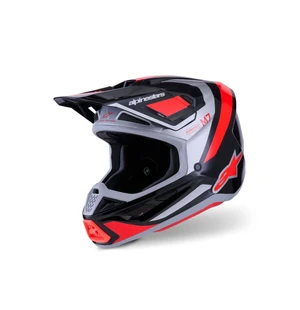 Alpinestars Kypärä S-M7 Rise Musta/Hopea/Fluo Punainen kuva