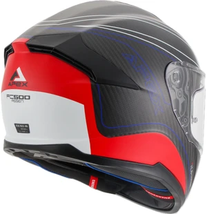 APEX Kypärä FC500 Carbon Assen valkoinen/punainen/sininen matta kuva