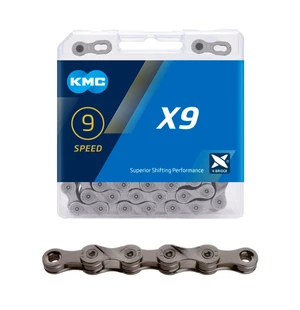 Ketju 9-v KMC X9 Grey 1/2 x 11/128" 114L kuva