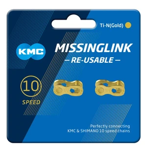 Ketjulukko KMC MissingLink 10R Ti-N Gold 11/128" 2kpl/pkt kuva