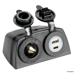 Lighter + USB-A + USB-C socket with housing image
