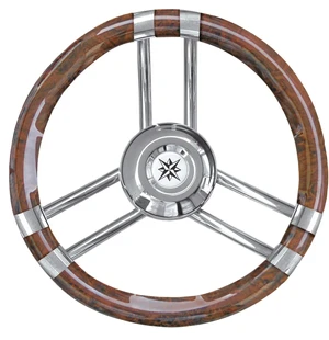 Osculati Steer. wheel C root coated laquered/SS 350 mm kuva