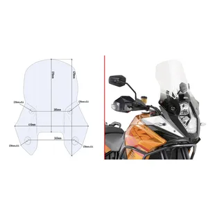 Givi Specific screen transparent 37 x 41 cm 1190 Adventure / Adventure R (13) kuva