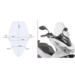 Givi Specific screen transparent 63 x 43.5 cm (H x W) PCX 125-150 (14-17) kuva