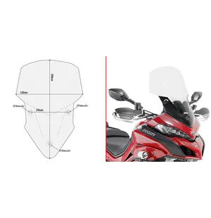 Givi Spoileripleksi kirkas 59 x 43 cm (k x l) Multistrada 1200 (15) kuva