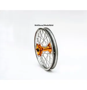 Haan wheel SX&SXF&EXC MODELS 17-3,50 SILVER RIM/ORANGE HUB kuva