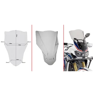 Givi Spoileriplexi smoke 47.5 x 35 cm (k x l) CRF1000L Africa Twin (16) kuva