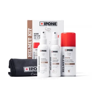 IPONE Kypärän hoitokitti  1 spray-sisä, 1 spray-ulko, visiirispray, mikrokuituli kuva