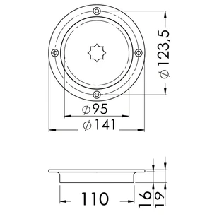 Osculati Inspection hatch AISI 316 passage 95 mm kuva