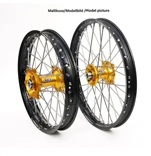 REX WHEELS 21-1,60 RMZ250/RMZ450 05-.. MUSTA VANNE/KULTA NAPA 22MM kuva