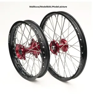 REX WHEELS 18-2,15 RMZ250/450  07-.. MUSTA VANNE/PUNAINEN NAPA 25MM kuva
