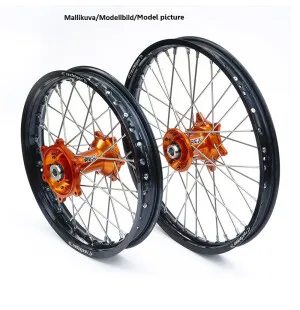 REX WHEELS 18-2,15 KTM ALL EXC-F  95-23  ALL SX-F 95-12 MUSTA VANNE/ORANSSI NAPA kuva