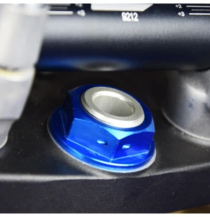 Scar Steering Stem Nut & Tool - Honda/Suzuki/Yamaha Blue Color kuva