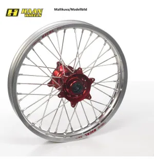 Haan wheel CRF250/450 95- 21-1,60 RED HUB/SILVER RIM/BLACK SPO/BLACK NIP kuva