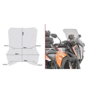 Givi Specific screen smoked 38 x 40 cm 1290 Adventure S / Adventure R (17) kuva