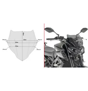 Givi Spoileriplexi savu 28 x 36.5 cm MT-09 (17-18) kuva