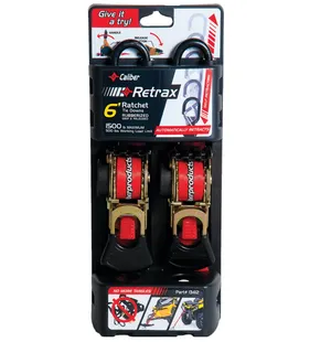 Caliber Retrax 6' Self rewind tiedown strap kit (2pc) kuva