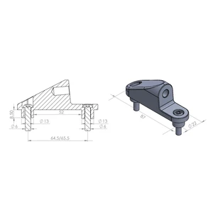 Puig Adapter Without Side For Fairing C600S 12'-13' kuva