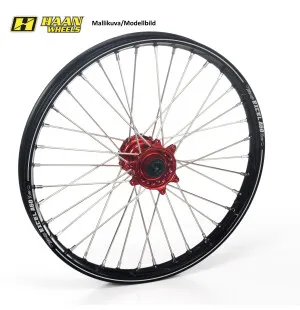 Haan wheel CR/CRF250/450 95- 21-1,60 RED HUB/A60 RIM/BLACK SPOKES/RED NIPPLES kuva