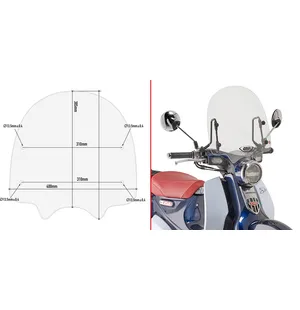 Givi Specific screen transparent 38.5 x 40 cm (H x W) Honda Super Cub C125 (18) kuva