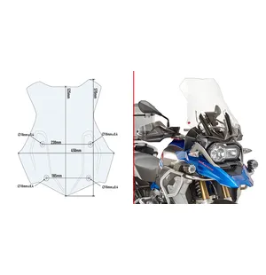 Givi Specific screen transparent 43.5 x 43 cm (HxW) R1200GS/R1250GS 16-19 kuva